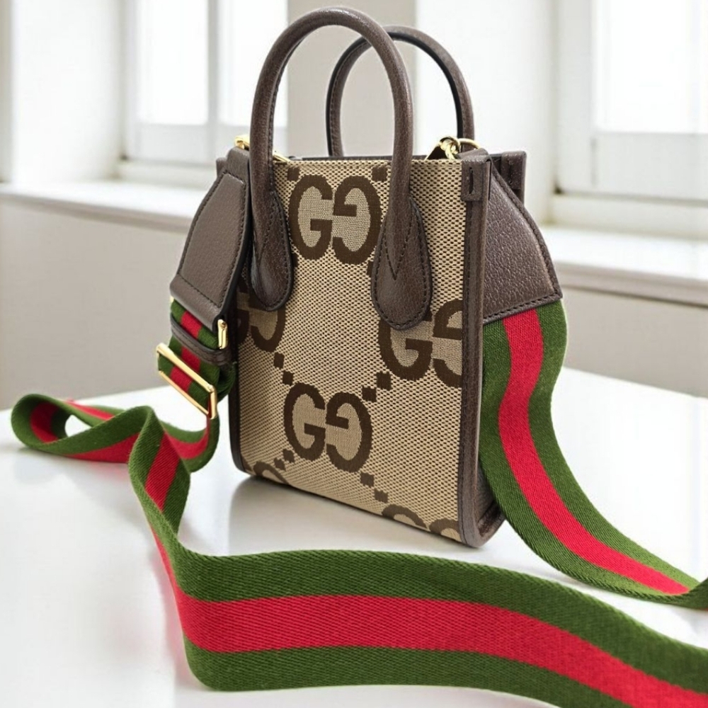 ✨️Brand New Gucci Jumbo Dollar Web Mini Vertical Tote - Picture 4 of 12